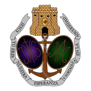 Escudo de Hermandad de Santa María del Pilar y Santiago Apóstol y Cofradía de Nazarenos de Nuestro Padre Jesús Nazareno, Nuestra Señora de la Esperanza, San Juan Evangelista y San Fernando Rey